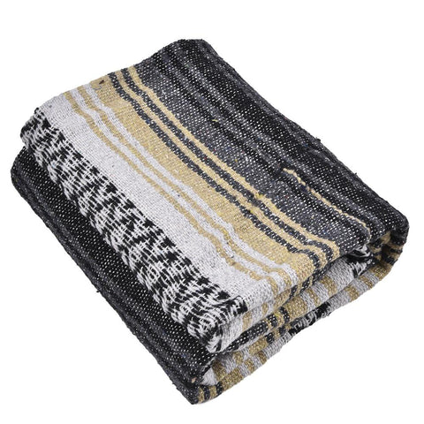 Mexican Blanket Falsa Yoga Mat Hand Woven Natural Beach Throw Outdoor Festival Picnic Blanket Camping Thick Soft Available In 3 Sizes Brown Tan Or Blue You Choose