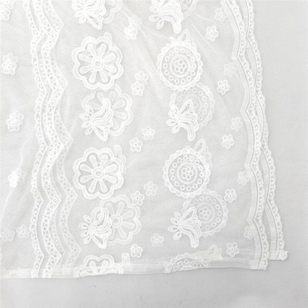 Mandala Mykonos Kaftan White Lace Caftan Maxi Dress See Through Seductive Cover Up One Size