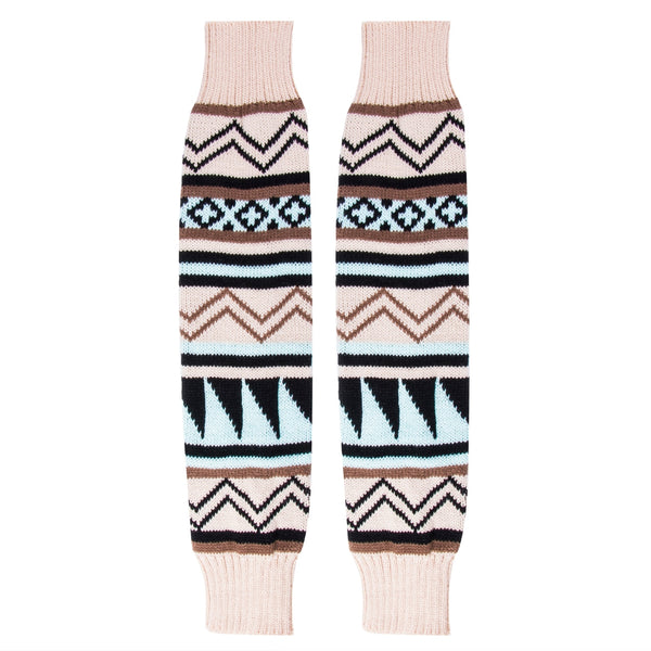 Aztec Leg Warmers Boho Turquoise Tan Camel Black Tribal Southwestern Print Legwarmers One Size