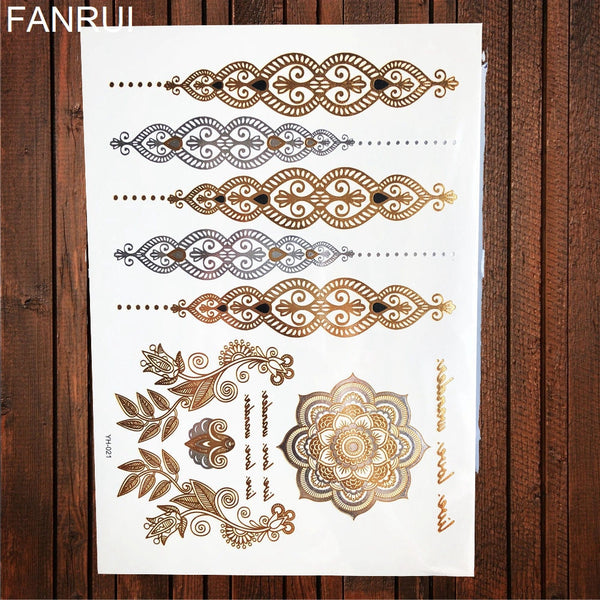 Gypsy Wanderer Gold & Silver Metallic Temporary Tattoos Live Love Wander Lotus Flowers Elephant Armbands Butterflies Feathers Hamsa Isis Ankh Arrows Dreamcatcher Sea Turtle So Many Designs To Choose From Flash Tattoos