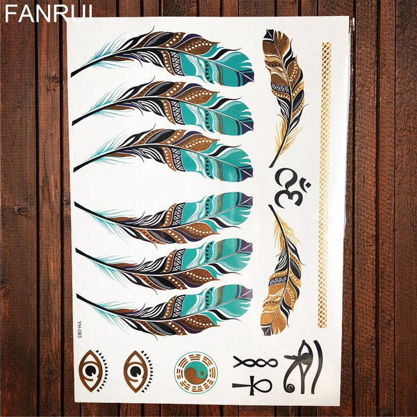 Gypsy Wanderer Gold & Silver Metallic Temporary Tattoos Live Love Wander Lotus Flowers Elephant Armbands Butterflies Feathers Hamsa Isis Ankh Arrows Dreamcatcher Sea Turtle So Many Designs To Choose From Flash Tattoos