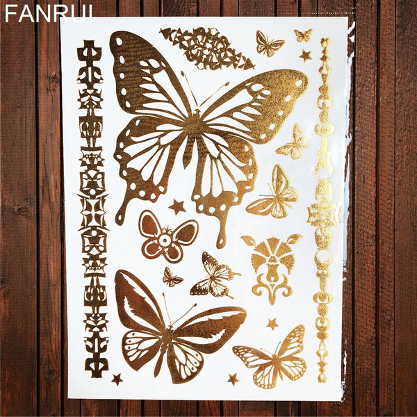 Gypsy Wanderer Gold & Silver Metallic Temporary Tattoos Live Love Wander Lotus Flowers Elephant Armbands Butterflies Feathers Hamsa Isis Ankh Arrows Dreamcatcher Sea Turtle So Many Designs To Choose From Flash Tattoos