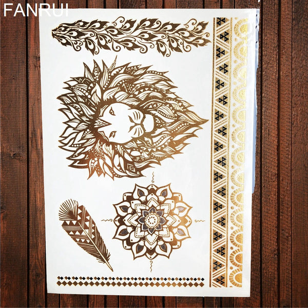 Gypsy Wanderer Gold & Silver Metallic Temporary Tattoos Live Love Wander Lotus Flowers Elephant Armbands Butterflies Feathers Hamsa Isis Ankh Arrows Dreamcatcher Sea Turtle So Many Designs To Choose From Flash Tattoos