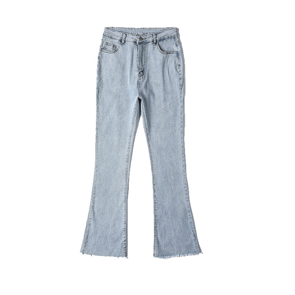 High Waist Bell Bottom Jeans Faded Dark Denim Or Black You Choose Stretch Flare Leg Pants With Pockets Available In Sizes Small Medium Large Or XL