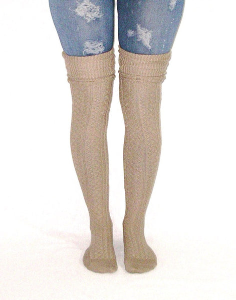 Brown Over The Knee Socks