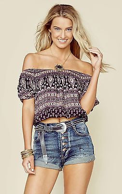 Spell And The Gypsy Gypsiana Pepper XS Peasant Top And Maxi Skirt Extra Small Boho Off The Shoulder Midrift Top And Double Slit Skirt Bohemian Goddess