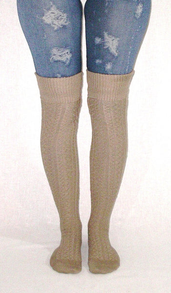 Scrunch Top Thigh High Socks