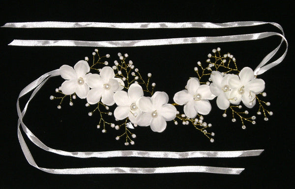 White & Gold Flower Crown