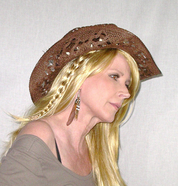 Brown Feather Earrings