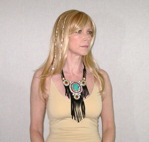 Leather Fringe Necklace
