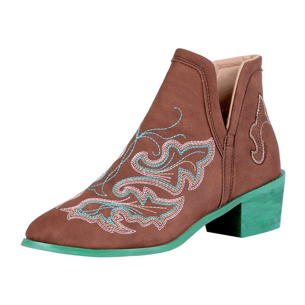 Brown Boots Turquoise Soles