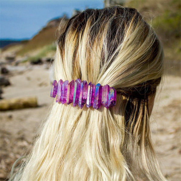 Purple Crystals Barette