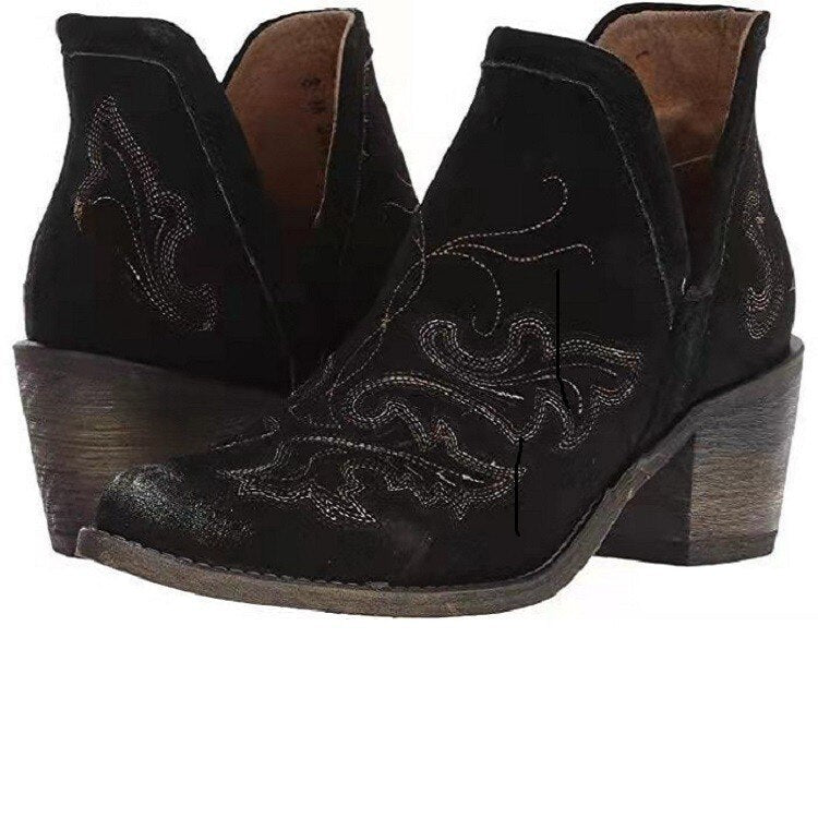 Ladies Black Cowboy Booties