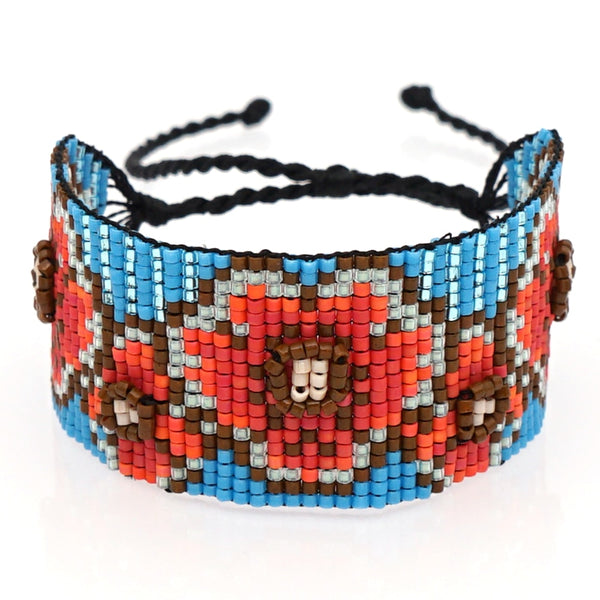 Red Flowers Cuff Bracelet