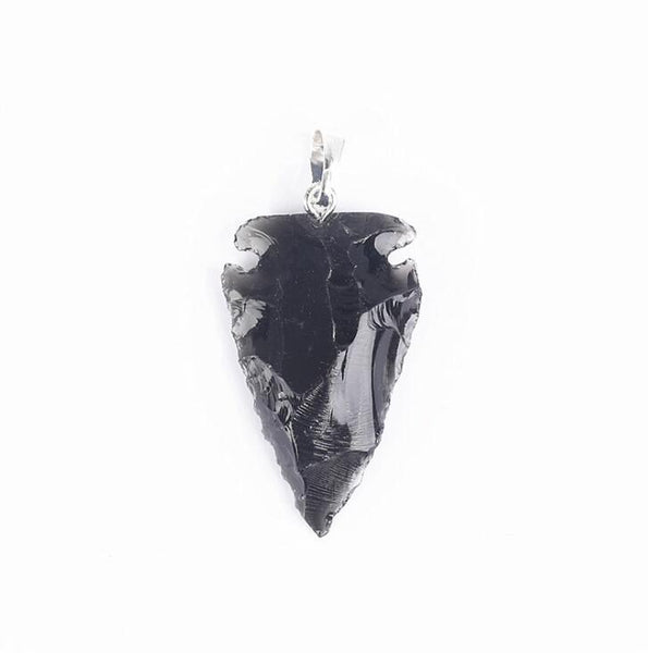 Men's Arrowhead Necklace Black Obsidian On Gold Chain Raw Natural Gem Stone No Two Are Alike Southwestern Western Native American Indian Jewelry