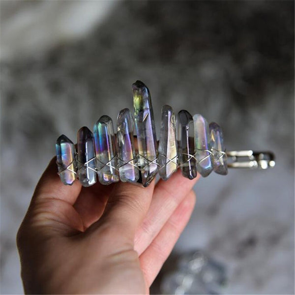 Natural Crystals French Clip Barette