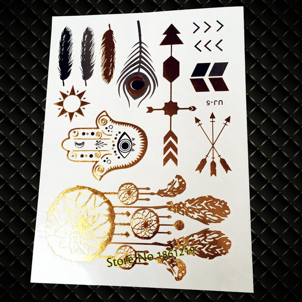 Mystic Tattoos Metallic Temporary Tats In Celestal Gold Silver And Turquoise Sun Moon And Stars Mystical Sun Worship New Age Twilight