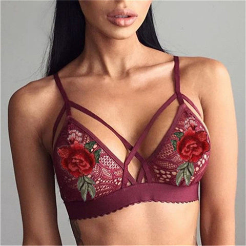 Burgundy Roses Bralette