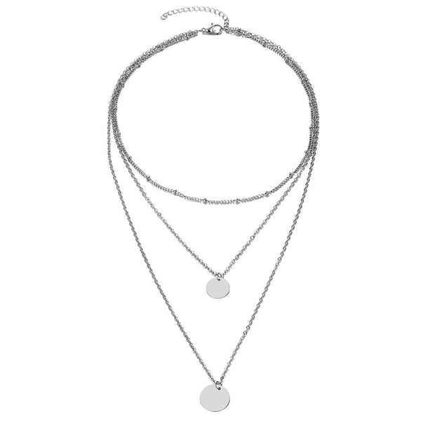 Silver Coins Necklace