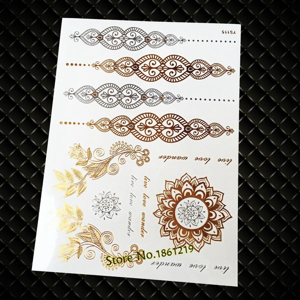 Mystic Tattoos Metallic Temporary Tats In Celestal Gold Silver And Turquoise Sun Moon And Stars Mystical Sun Worship New Age Twilight