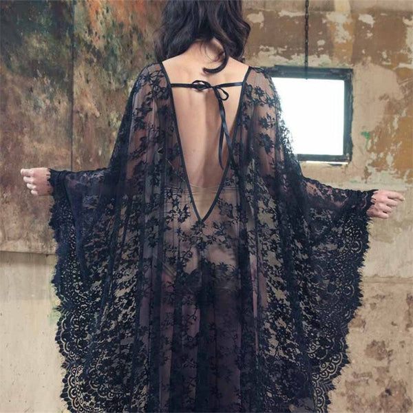Black Lace Kaftan