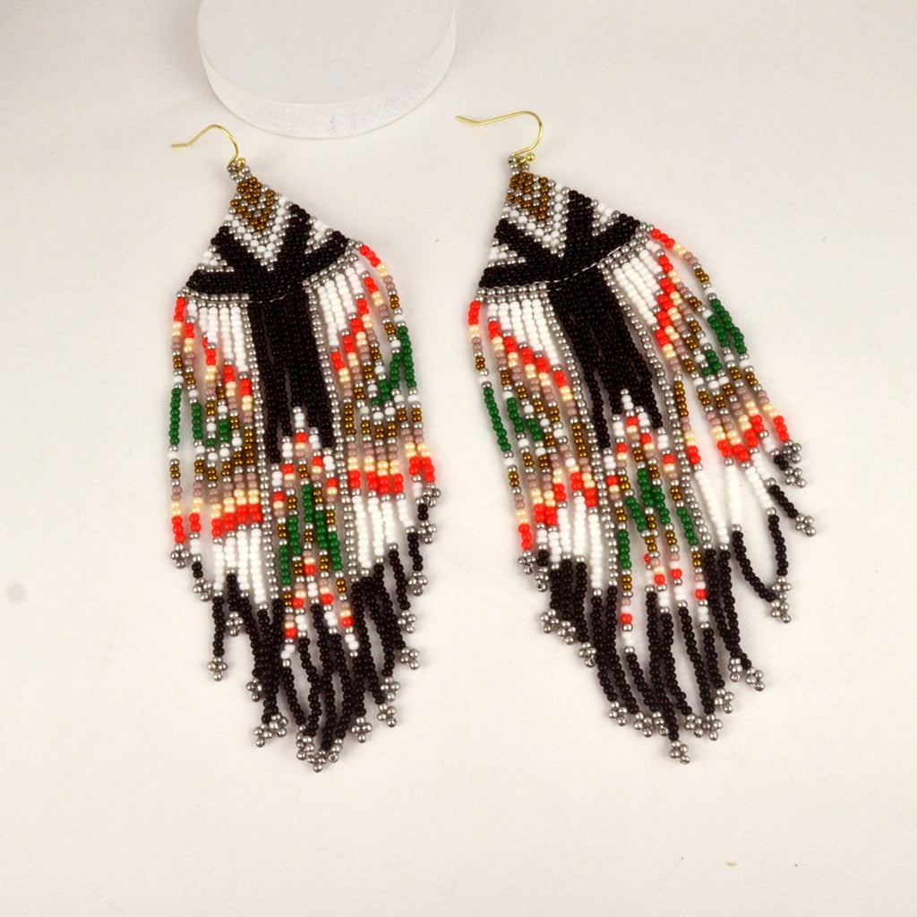 Long Seed Bead Earrings