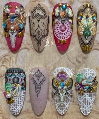Buffalo Skull Nail Stickers