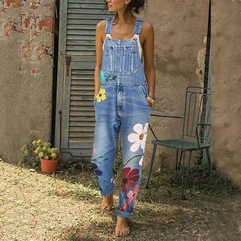 Faded Denim Overalls
