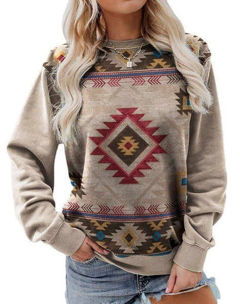 Beige Aztec Ladies Top