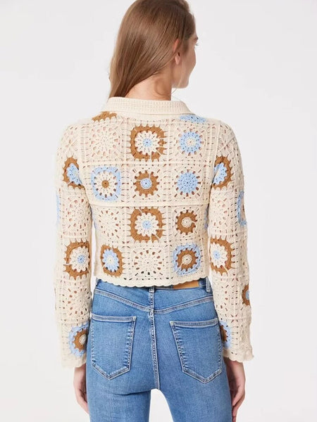 Granny Square Collar Shirt