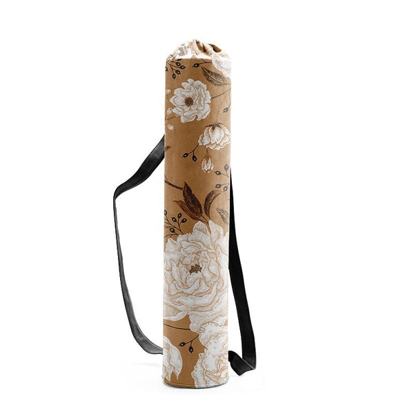 White Flowers Yoga Mat Bag