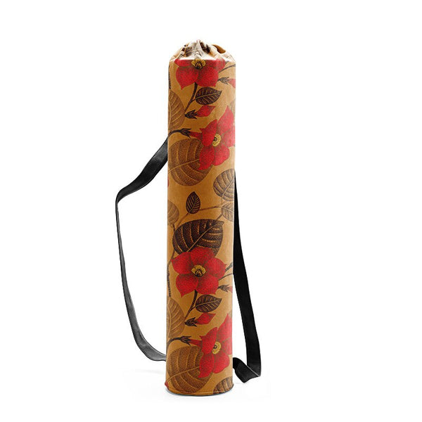Red Flowers Yoga Mat Bag