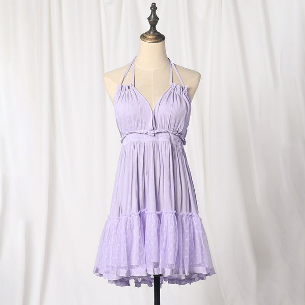Boho Mini Dress "100 Degree" Availble In 15 Different Colors 4 Floral Prints You Choose Halter Top With Tiered Polka Dot Netting Available In Sizes Small Medium Or Large Free Spirited People