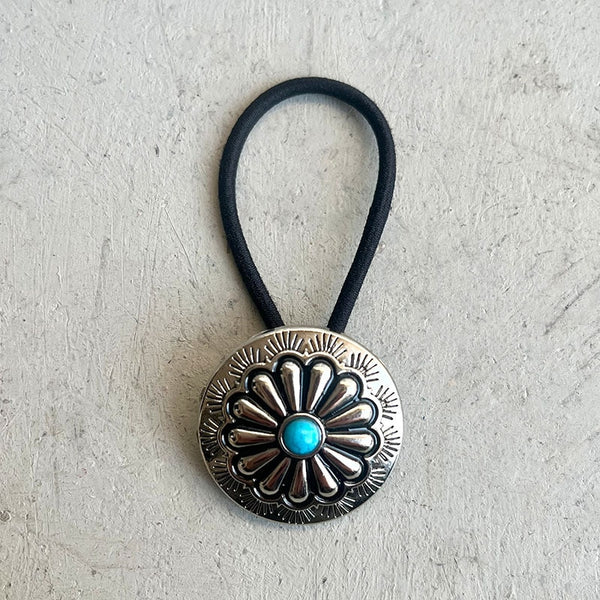 Turquoise Concho Ponytail Holder
