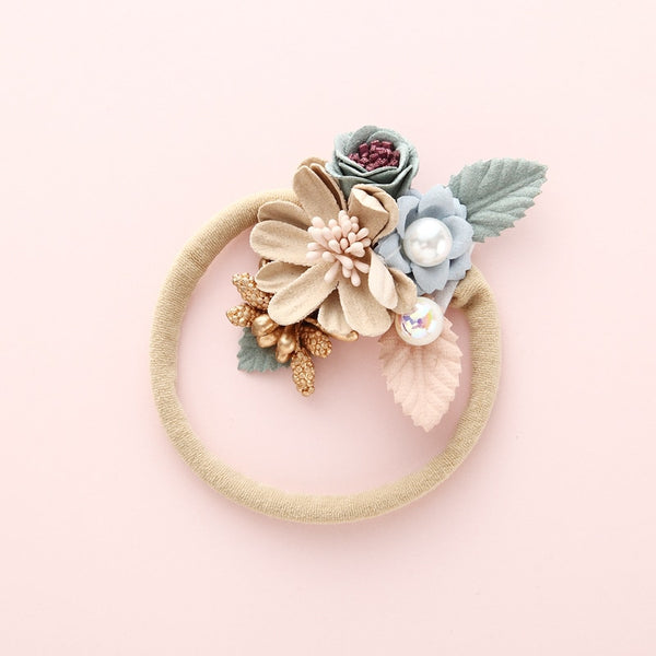 Bohemian Flowers Hair Ties In 3 Different Pastel Colors And Styles You Choose Feminine Boho Hair Accessories For Beautiful Floral Ponytail Holders Or Buns