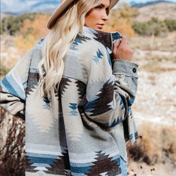 Blue Southwestern Coat