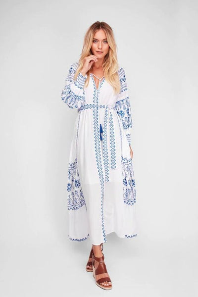White Bohemian Maxi Dress