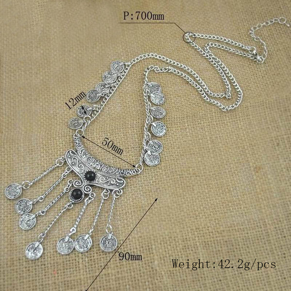 Gypsy Fringed Coin Necklace
