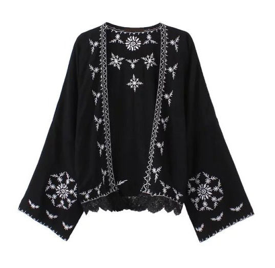 Black Boho Kimono