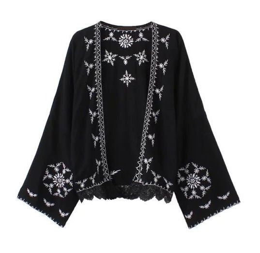 Black Boho Kimono