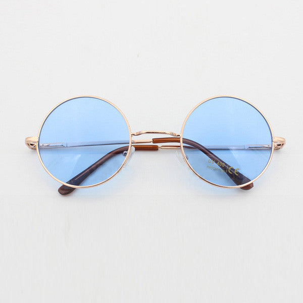 Round Blue Sunglasses