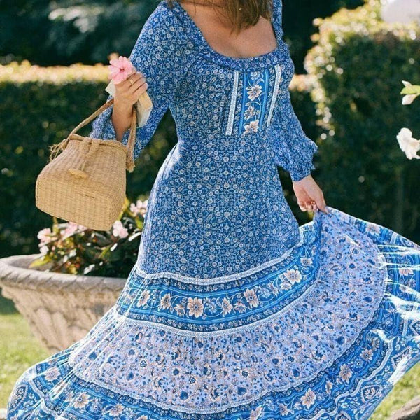 Blue Bohemian Maxi Dress
