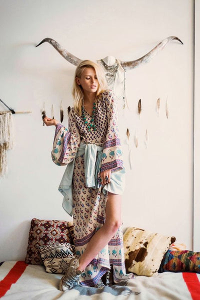 Kimono Sleeve Maxi Dress