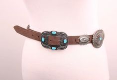 Silver Turquoise Belt Buckle
