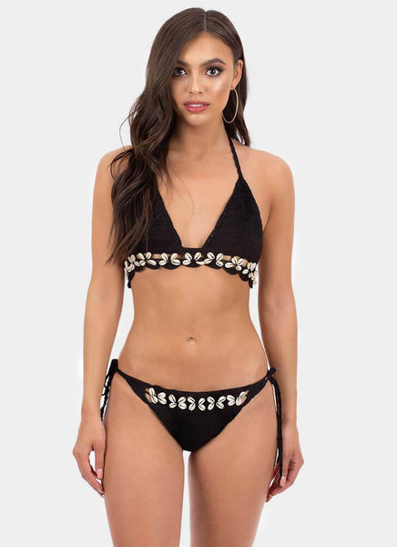 Black Cowrie Shell Bikini