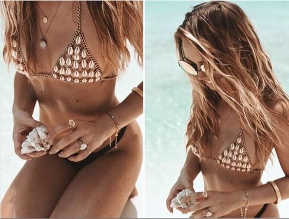 Cowrie Shell Triangle Top