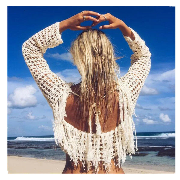 Fishnet Top With Fringe