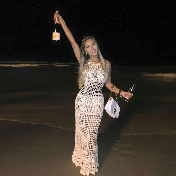 White Mermaid Maxi Dress