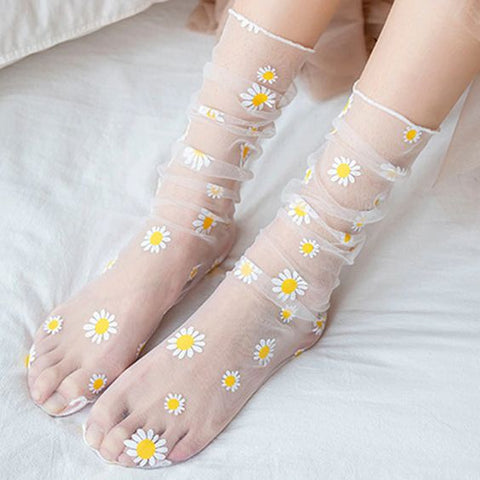 Transparent Daisy Socks