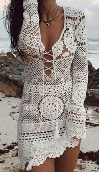 Long Sleeve Crochet Dress